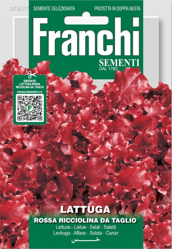Sałata Rossa a Foglia Riccia da Taglio nasiona 12g FRANCHI sklep rajogrodnika